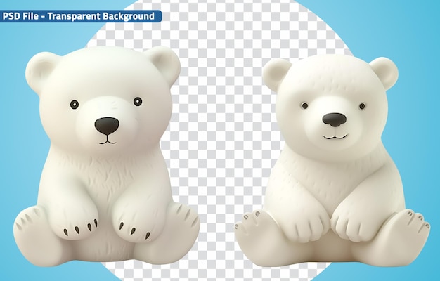 プラスチックスタイル 可愛い北極クマの風呂のおもちゃ 子供のための3Dレンダリングセット