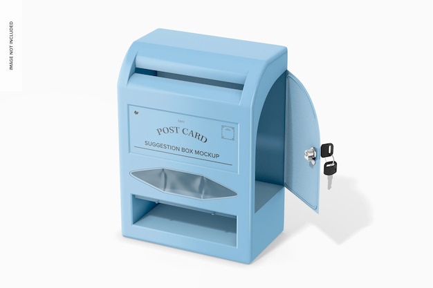 Plastic suggestion box mockup opened