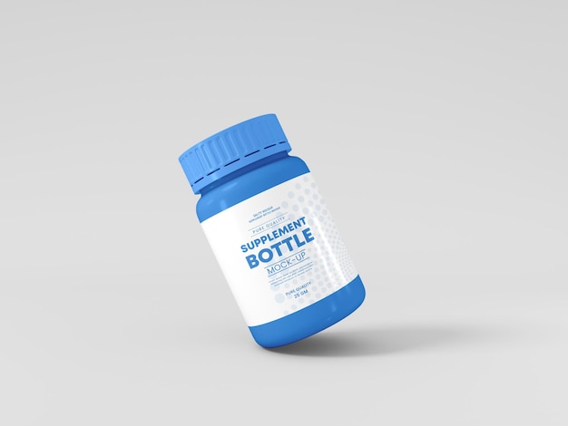 Plastic Supplement Bottle Mockup