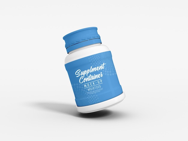 Plastic Supplement Container Bottle Packaging Mockup