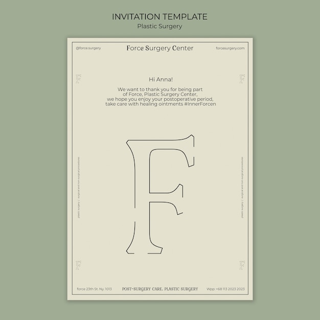 PSD plastic surgery invitation template