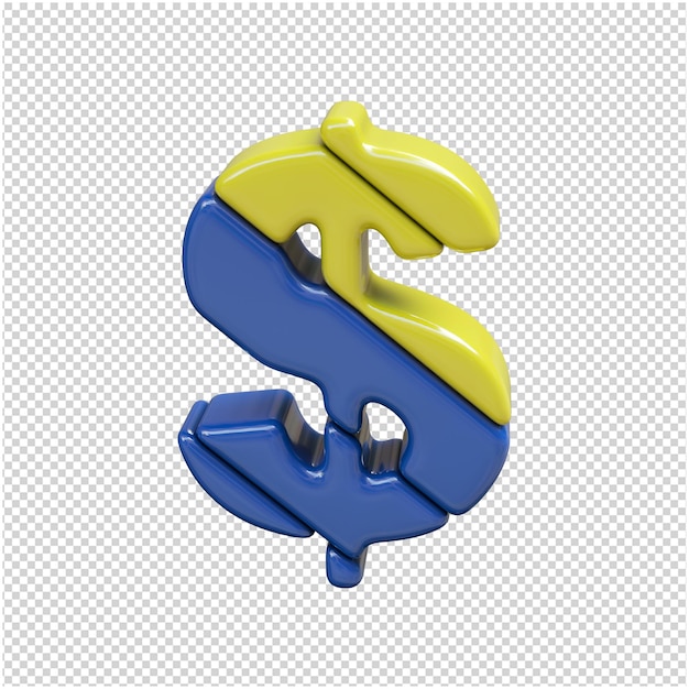 PSD plastic symbol 3d rendering