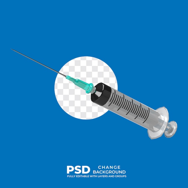 PSD plastic syringe with needle