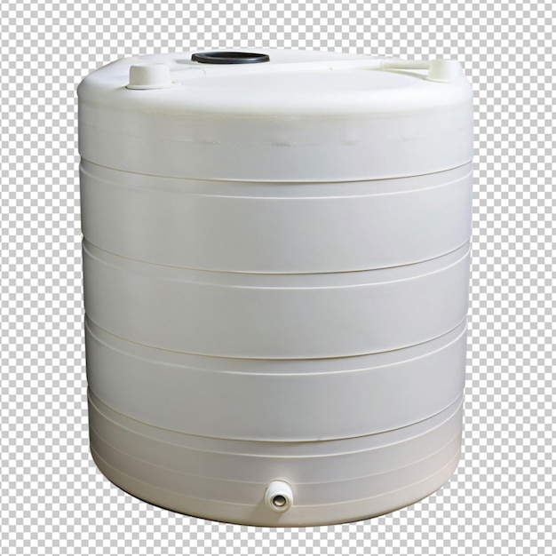 PSD plastic tank for water on transparent background