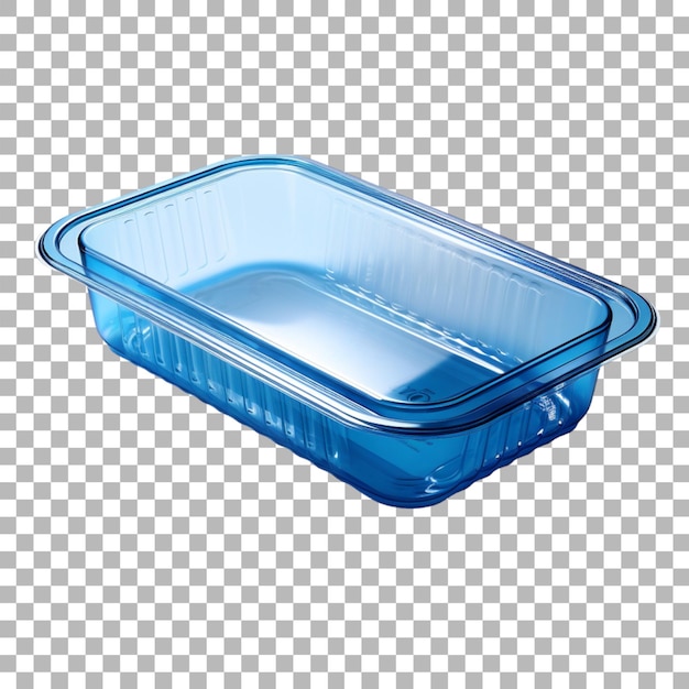 PSD plastic tray packaging on transparent background