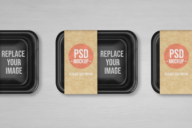 PSD プラスチックトレイ真空食品モックアップ
