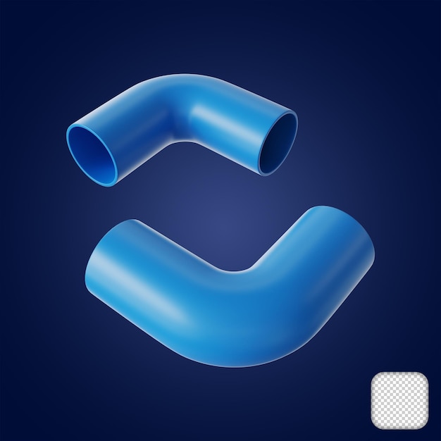 PSD plastic two sewer pipe 3d illustration