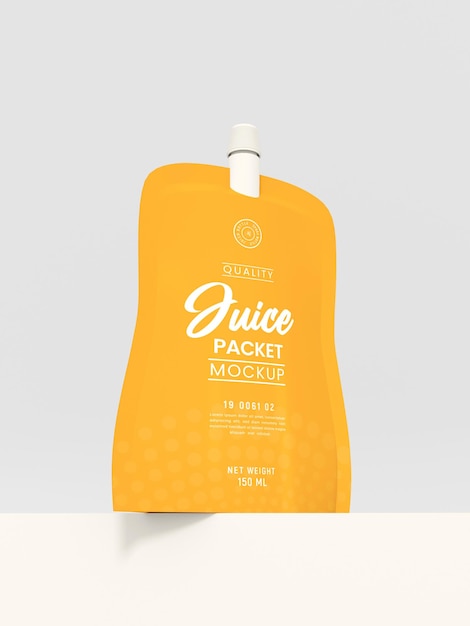 Plastic uitloopzakje juice pack branding mockup