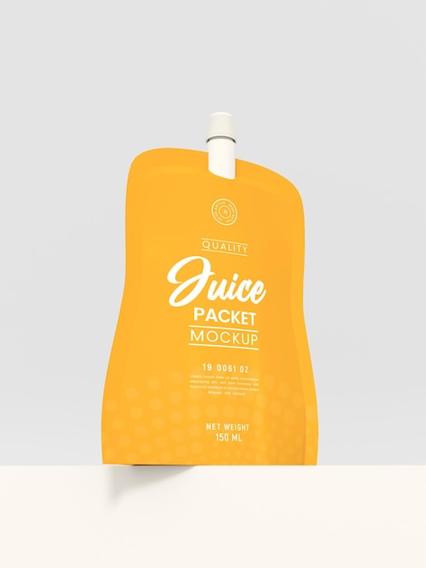 Plastic uitloopzakje Juice Pack Branding Mockup