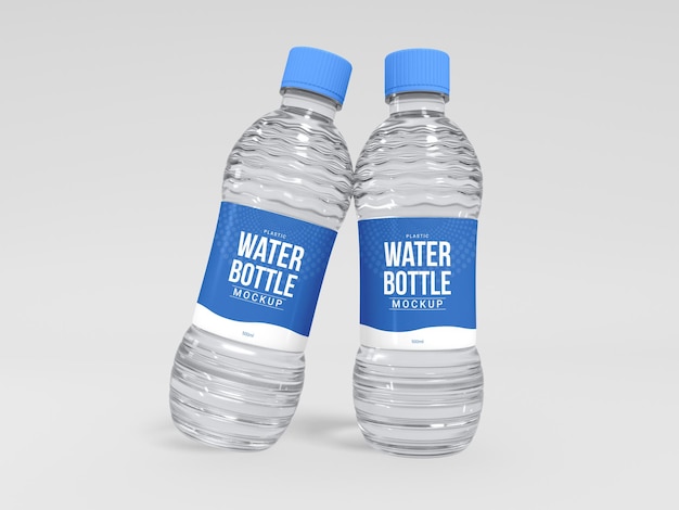 PSD plastic water bottle  mockup