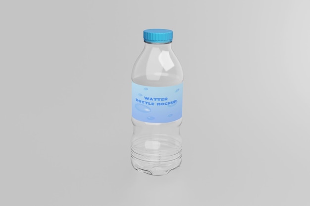 Mockup di bottiglia d'acqua in plastica