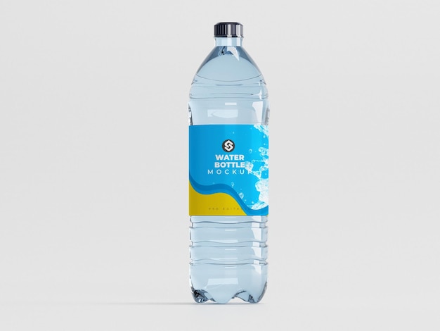 Plastic water bottle mockup