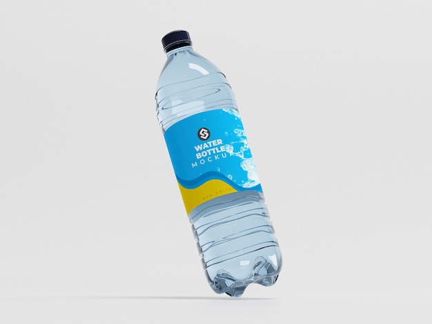 Plastic water bottle mockup