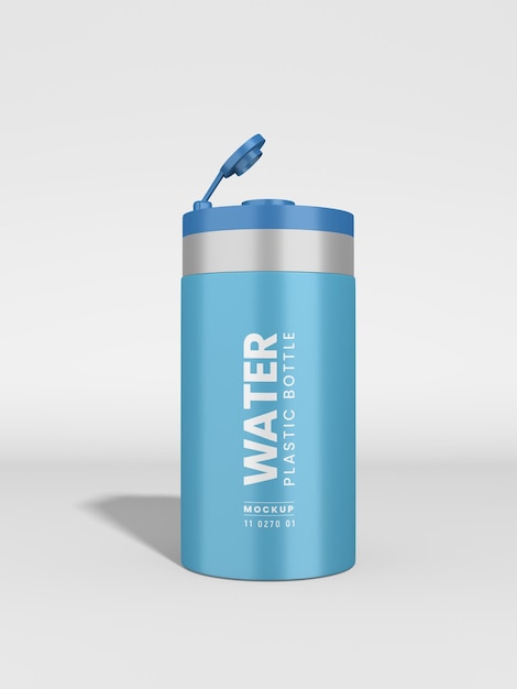 PSD plastic water sipper bottle branding mockup