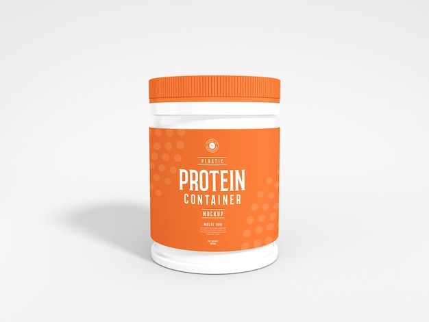 Plastic Whey Protein Powder Jar Mockup