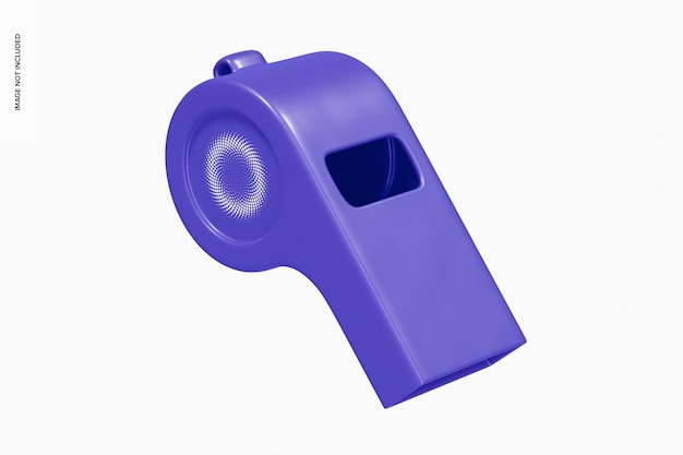 PSD Пластиковый мокап свистка, плавающий