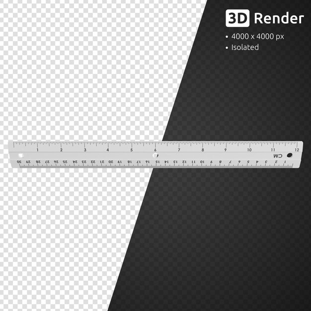 Plastic white ruler isolated