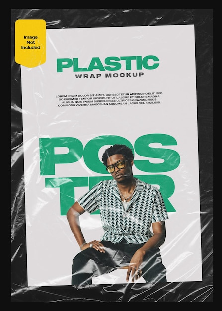 Mockup di involucro di plastica per modello psd di progettazione di poster 44