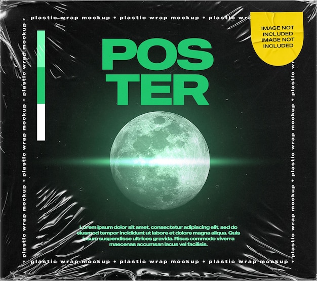 Plastic Wrap Overlay Mockup For Graphic Designer Poster and CD Cover 5