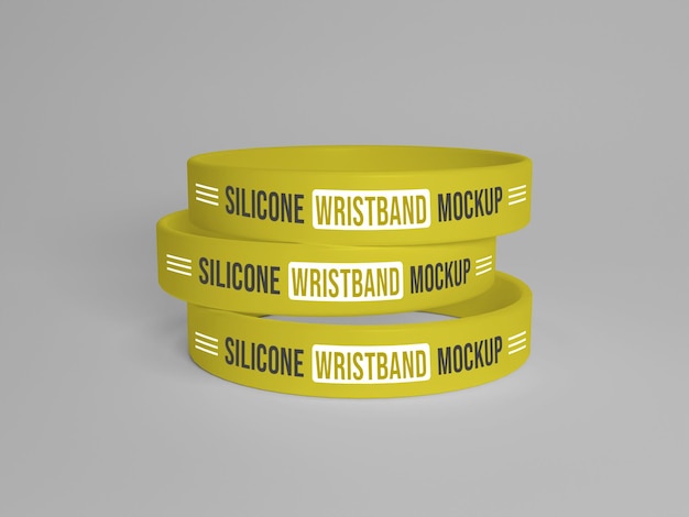 PSD plastic wristband mockup