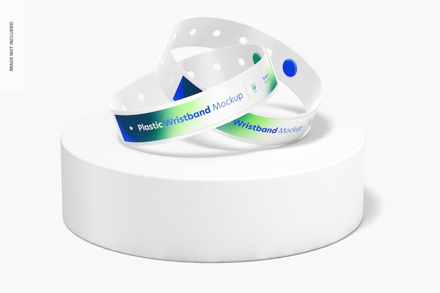 Plastic wristbands mockup