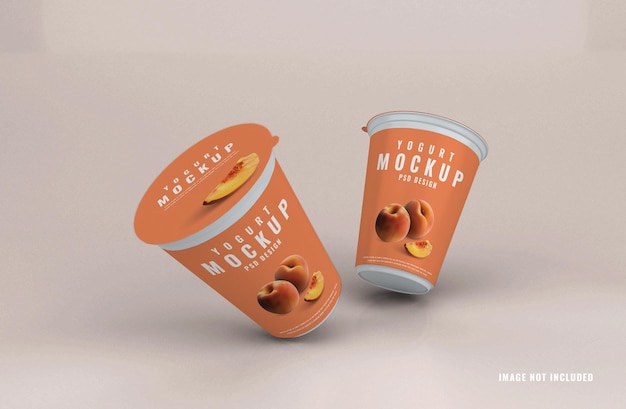 Modello di mockup del contenitore della tazza di yogurt in plastica