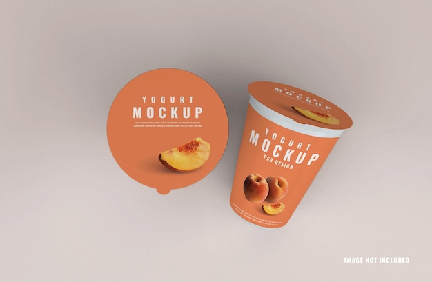 Plastic yogurt cup container mockup template