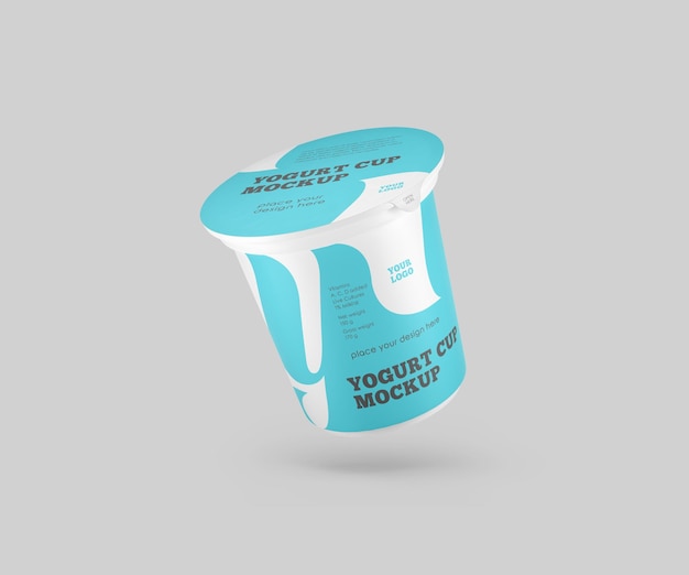 Plastic yogurt cup mockup