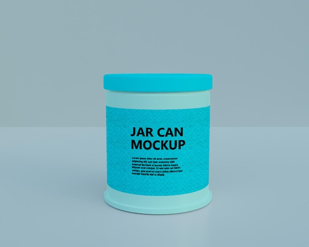 Plastics food can jar mockup