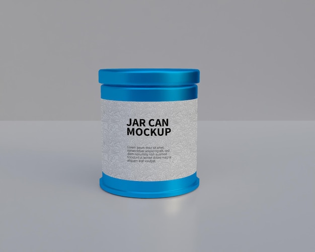 Plastics food can jar mockup