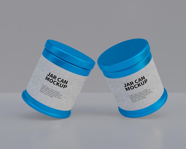 Plastics food can jar mockup