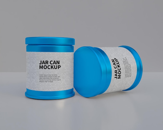 Plastics food can jar mockup