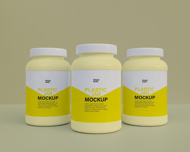plastics jar can mockup