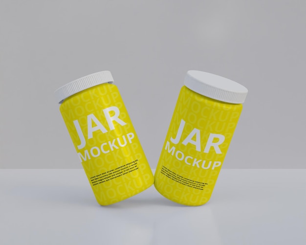 プラスチック製の瓶のモックアップ