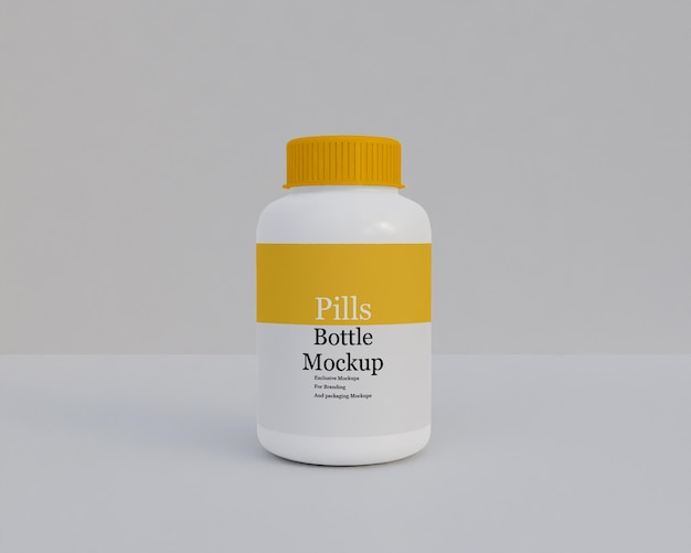 Plastics pills bottle mockup