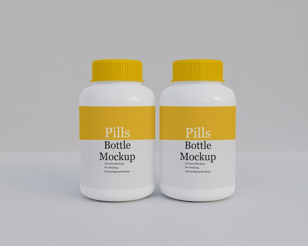 Plastics pills bottle mockup