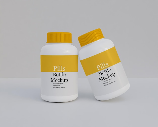 Plastics pills bottle mockup