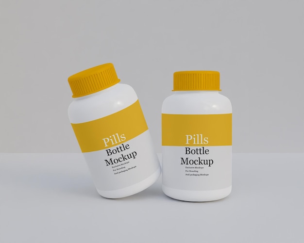 Plastics pills bottle mockup