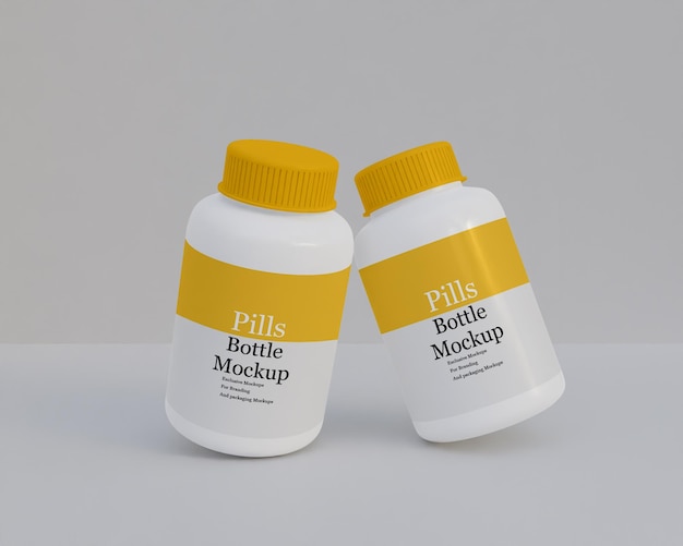 Plastics pills bottle mockup