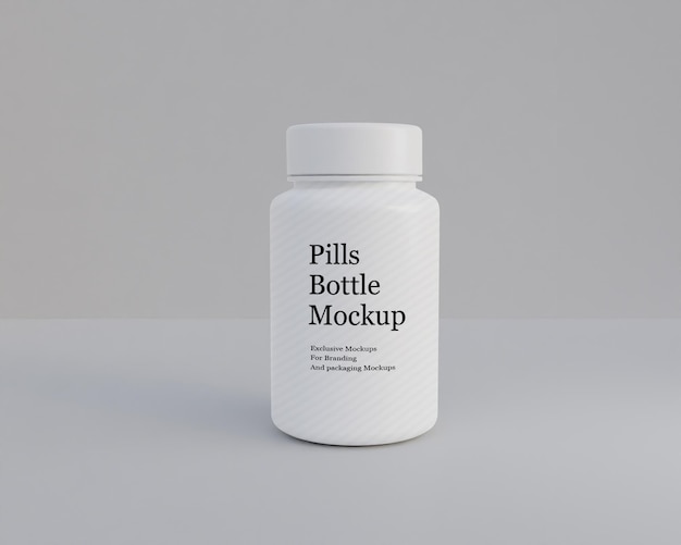 Plastics supplement pills bottle mockup 3d