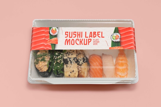 Plastikowe Azjatyckie Opakowanie Do żywności Z Makietą Etykiety Sushi