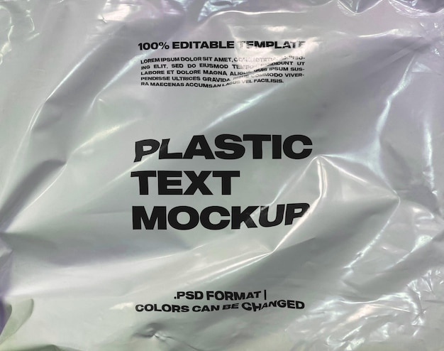 Plastikowy szablon tekstu i logo makiety w formacie PSD 05