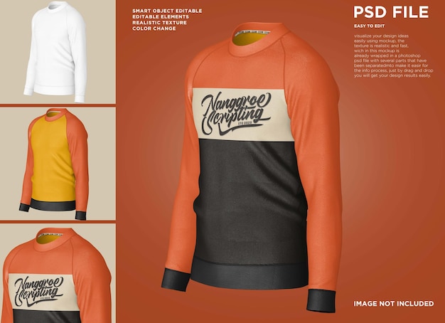 Płaszcz Raglan Długie Rękawy Mockup