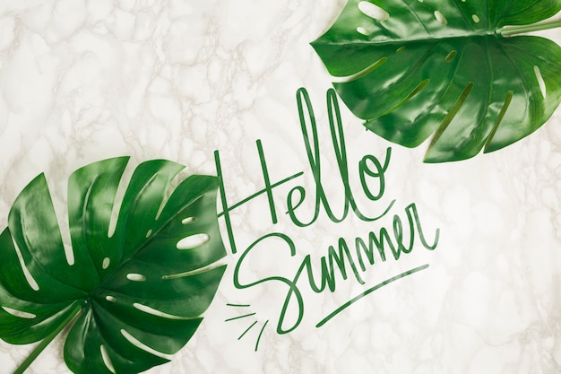 PSD plat leggen copyspace mockup met zomer concept