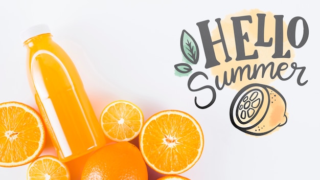 PSD plat leggen copyspace mockup met zomer fruit