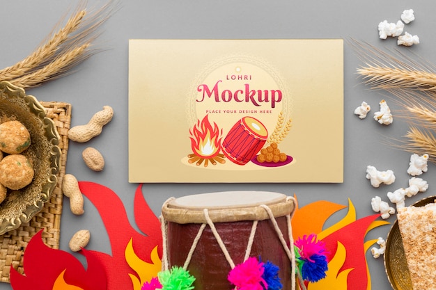 Plat leggen van lohri concept mock-up