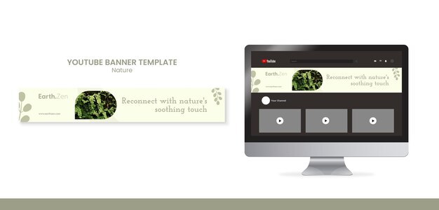 Plat ontwerp natuur concept youtube banner