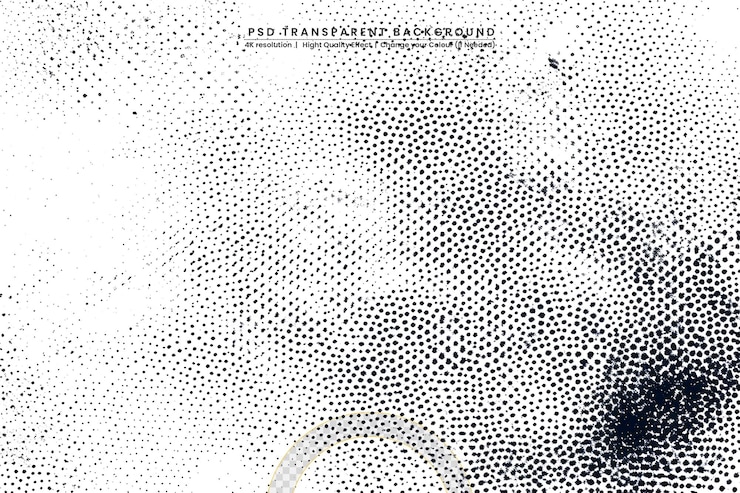 PSD plat ontwerp zwart-wit halftone op transparante achtergrond