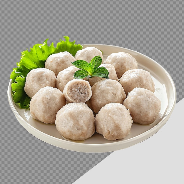 PSD plate of bakso png isolated on transparent background