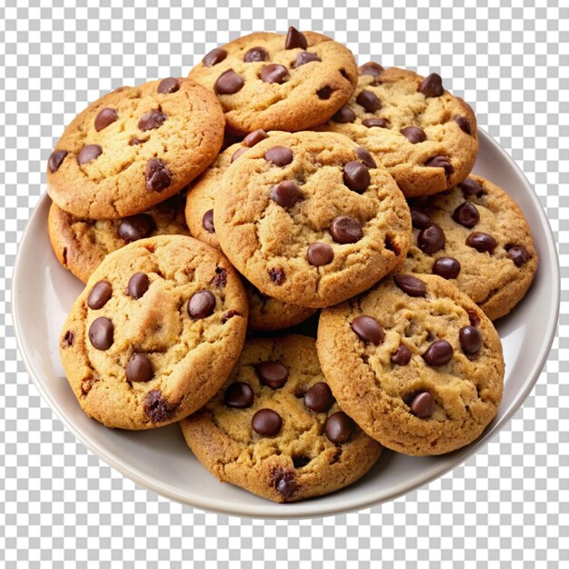 PSD plate of chocolate chip cookies